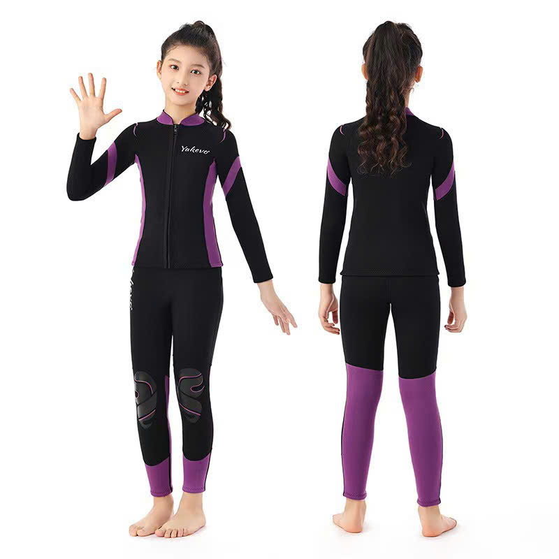 BỘ ÁO BƠI GIỮ NHIỆT BÉ GÁI MÀU TÍM